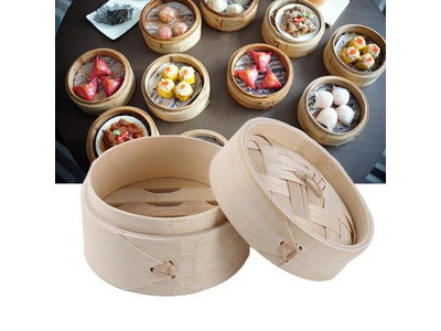 Grands paniers vapeur en bambou pour dim sum et momos