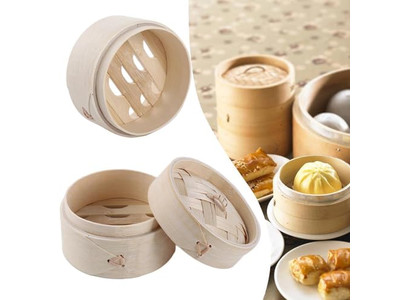 Grands paniers vapeur en bambou pour dim sum et momos