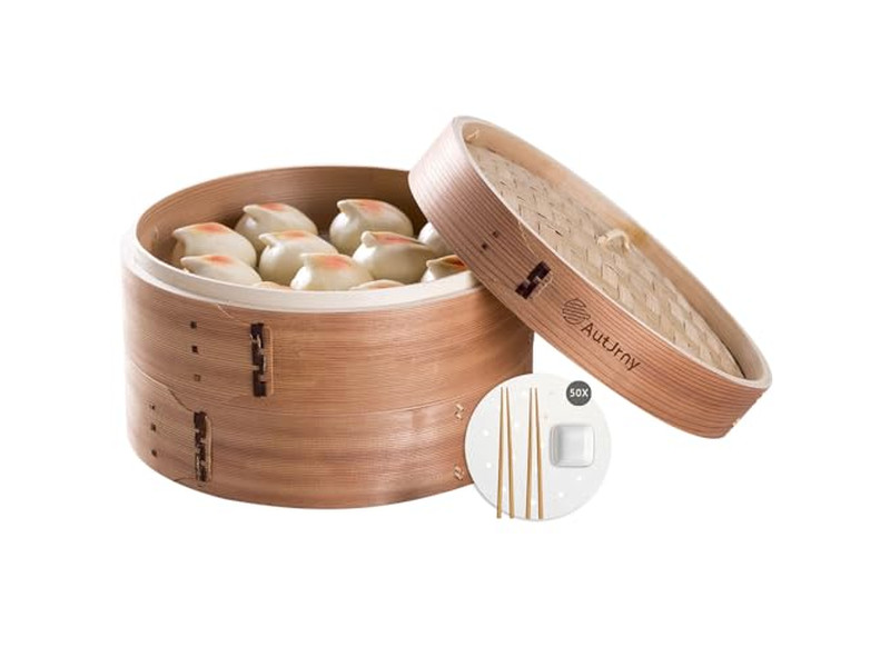 Panier vapeur en bambou pour tortillas et momos 8