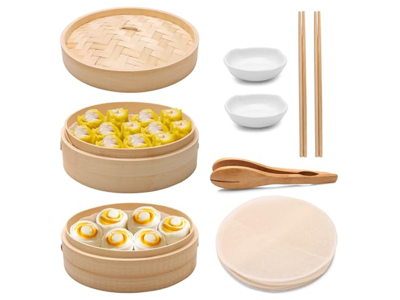 Casserole à petits pains cuits à la vapeur Panier vapeur en bambou