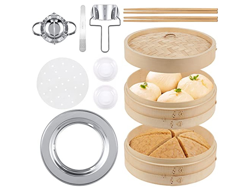 Ensembles de casseroles à vapeur Panier vapeur en bambou