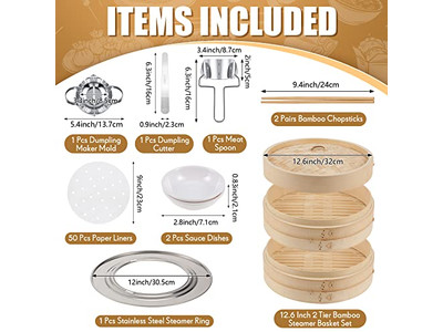 Ensembles de casseroles à vapeur Panier vapeur en bambou