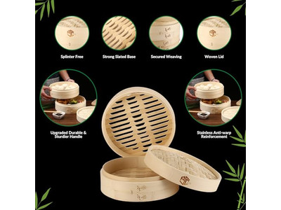Cuiseurs vapeur en aluminium pour la cuisson Panier vapeur en bambou