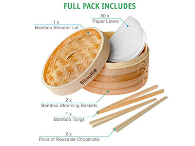 Inserts pour grandes casseroles d'usine Panier vapeur en bambou