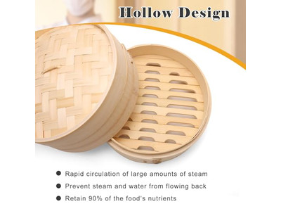 Casserole à petits pains cuits à la vapeur Panier vapeur en bambou
