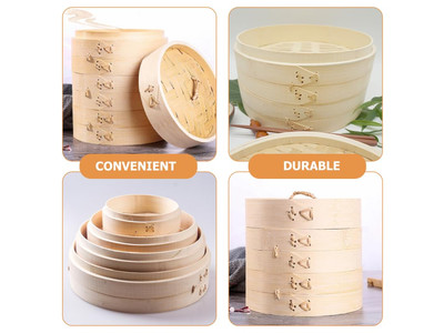 Cuiseurs vapeur à 3 étages Panier vapeur en bambou