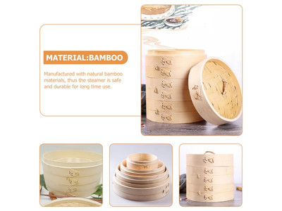 Cuiseurs vapeur à 3 étages Panier vapeur en bambou