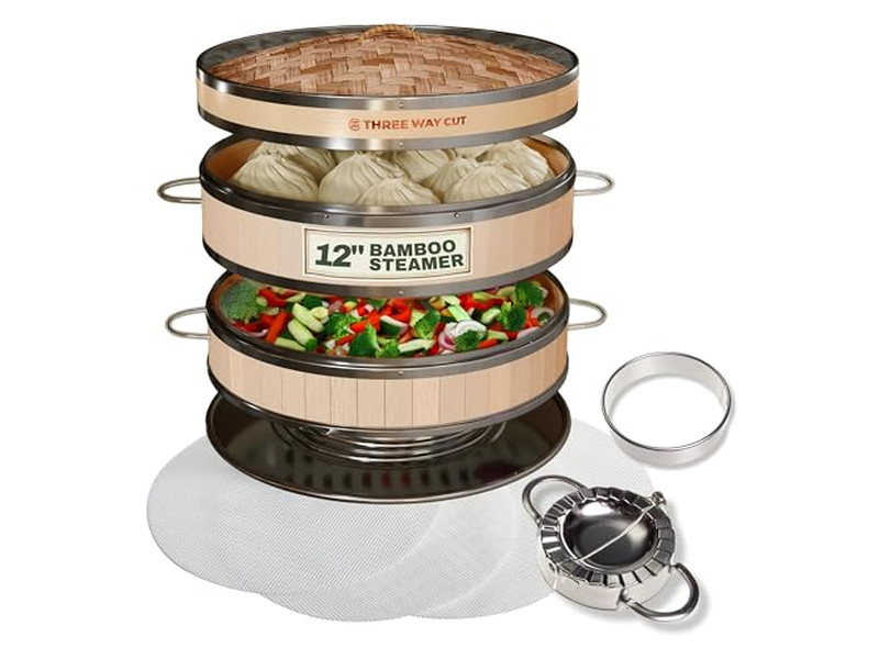 Paniers vapeur en bambou pour cuisson sur plaque